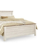 Willowton King Panel Bed, Dresser, Mirror, and Nightstand-Whitewash