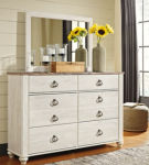 Signature Design by Ashley Willowton King Sleigh Bed, Dresser, Mirror and 2 Ni