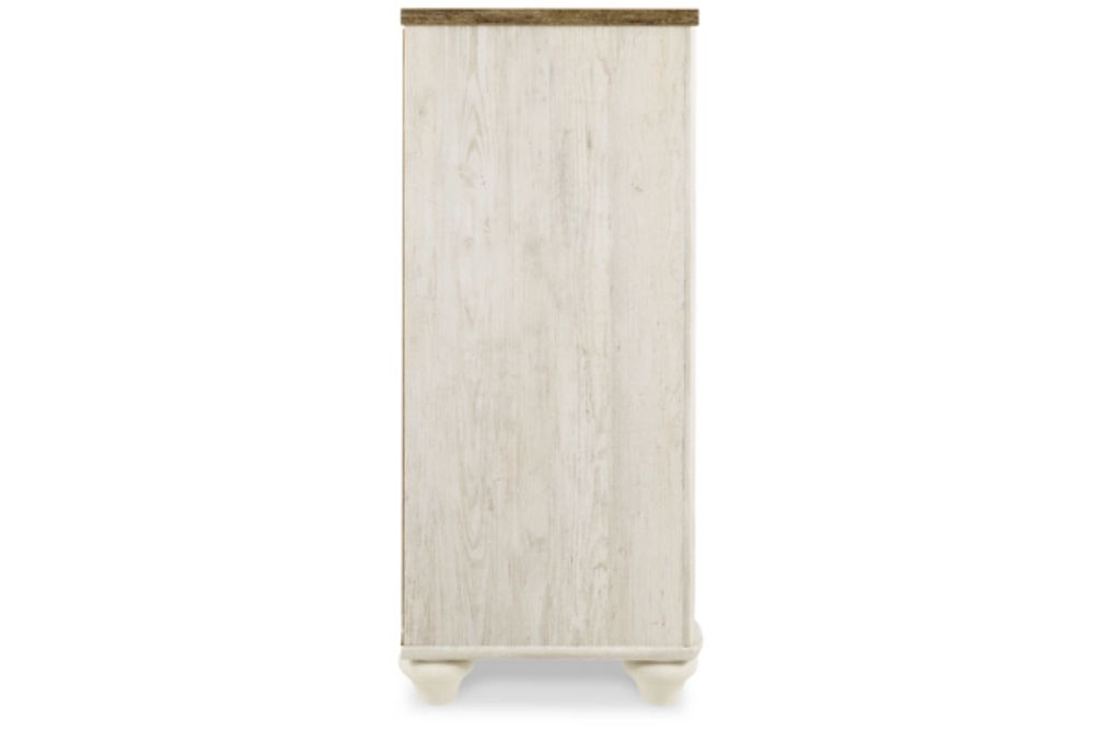 Signature Design by Ashley Willowton Twin Panel Bed and Dresser-Whitewash