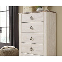 Signature Design by Ashley Willowton Full Panel Bed, Dresser, Mirror, 2 Chests