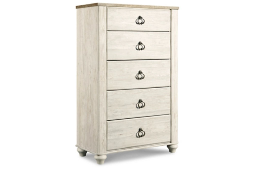 Signature Design by Ashley Willowton Full Panel Bed, Dresser, Mirror, 2 Chests