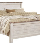 Signature Design by Ashley Willowton King Panel Bed-Whitewash