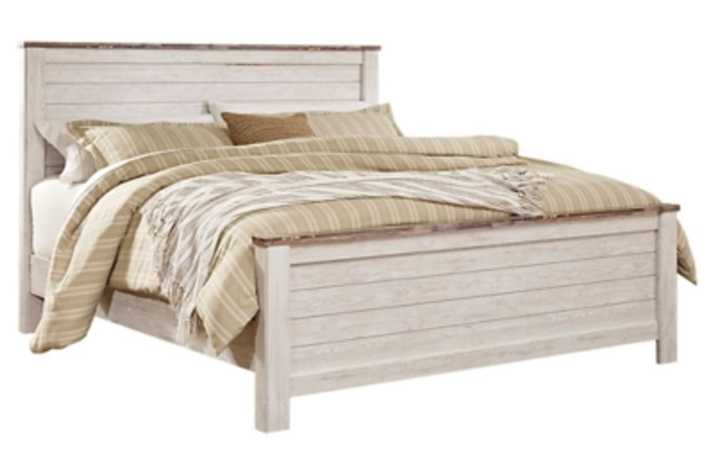 Signature Design by Ashley Willowton King Panel Bed-Whitewash