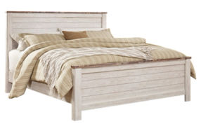 Signature Design by Ashley Willowton King Panel Bed-Whitewash