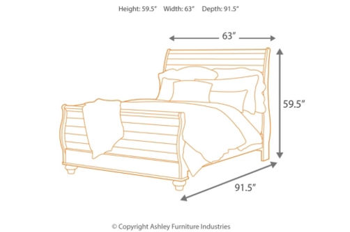 Signature Design by Ashley Willowton Queen Sleigh Bed-Whitewash