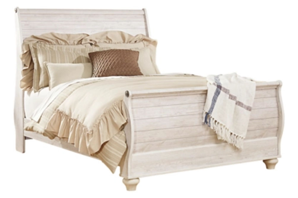 Signature Design by Ashley Willowton Queen Sleigh Bed-Whitewash