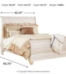 Signature Design by Ashley Willowton Queen Sleigh Bed, Dresser and Mirror-Whit
