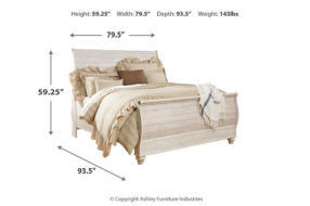 Signature Design by Ashley Willowton King Sleigh Bed, Dresser, Mirror and Ches