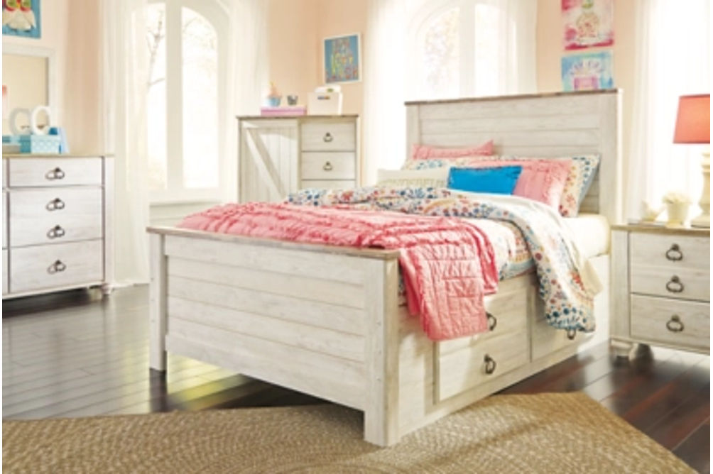 Signature Design by Ashley Willowton Full Panel Bed with 2 Storage Drawers