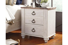 Signature Design by Ashley Willowton King Sleigh Bed, Dresser, Mirror and 2 Ni