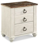 Signature Design by Ashley Willowton King Sleigh Bed, Dresser, Mirror and 2 Ni