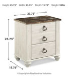 Signature Design by Ashley Willowton King Panel Bed, Dresser, Mirror, Chest an