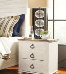 Willowton King Panel Bed, Dresser, Mirror, and Nightstand-Whitewash