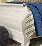 Signature Design by Ashley Willowton King Sleigh Bed-Whitewash