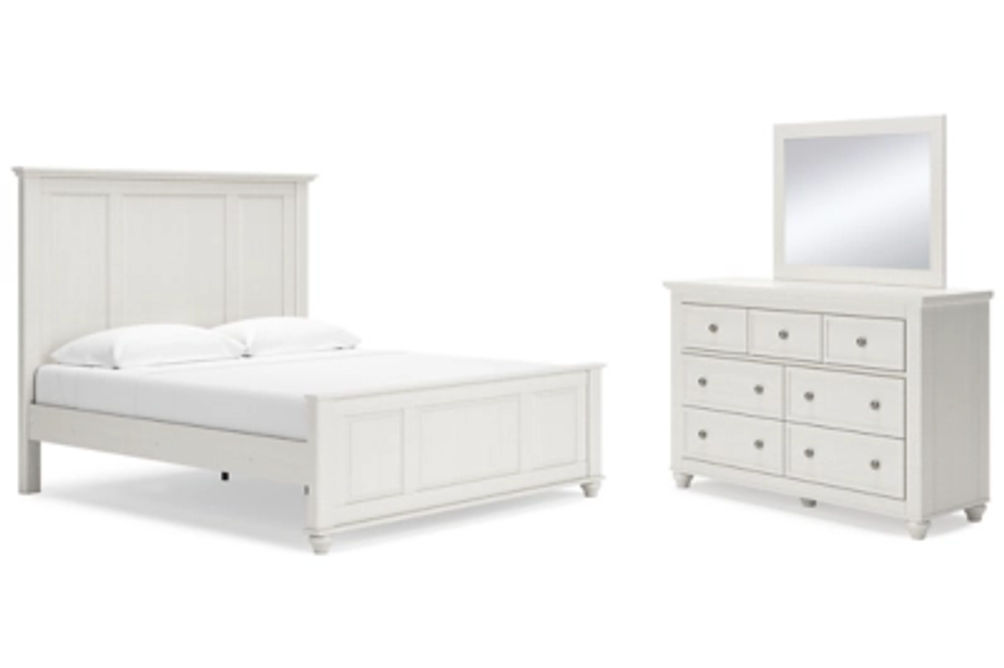 Signature Design by Ashley Grantoni King Panel Bed, Dresser and Mirror