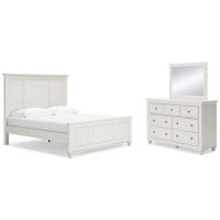 Signature Design by Ashley Grantoni King Panel Bed, Dresser and Mirror