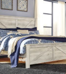 Bellaby King Crossbuck Panel Bed, Dresser, Mirror, and Nightstand-Whitewash