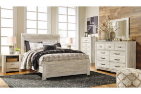 Bellaby Queen Panel Bed, Dresser, Mirror, and Nightstand-Whitewash