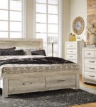 Bellaby King Storage Bed, Dresser, Mirror, Chest and 2 Nightstands-Whitewash