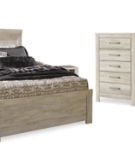 Bellaby Queen Panel Bed, Dresser, Mirror, Chest and 2 Nightstands-Whitewash
