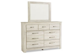 Bellaby King Panel Storage Bed, Dresser, Mirror and Nightstand-Whitewash