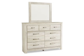 Bellaby Queen Crossbuck Panel Bed, Dresser, Mirror and 2 Nightstands-Whitewash