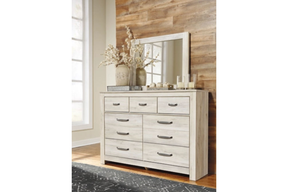 Bellaby King Storage Bed, Dresser, Mirror, Chest and 2 Nightstands-Whitewash