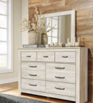 Bellaby King Storage Bed, Dresser, Mirror, Chest and 2 Nightstands-Whitewash