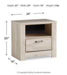 Bellaby Queen Panel Storage Bed, Dresser, Mirror and Nightstand-Whitewash