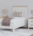 Benchcraft Linnocreek Twin Panel Headboard, Dresser and Mirror-White/Warm Brow