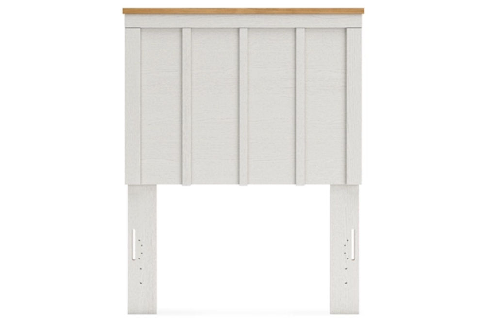 Benchcraft Linnocreek Twin Panel Headboard, Dresser and Mirror-White/Warm Brow