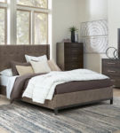 Signature Design by Ashley Wittland Queen Upholstered Panel Bed-Brown