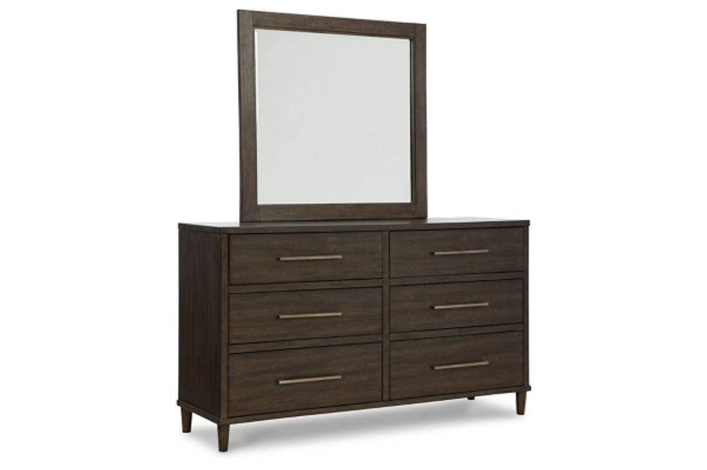 Wittland King Upholstered Panel Bed, Dresser and Mirror-