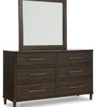 Wittland King Upholstered Panel Bed, Dresser and Mirror-