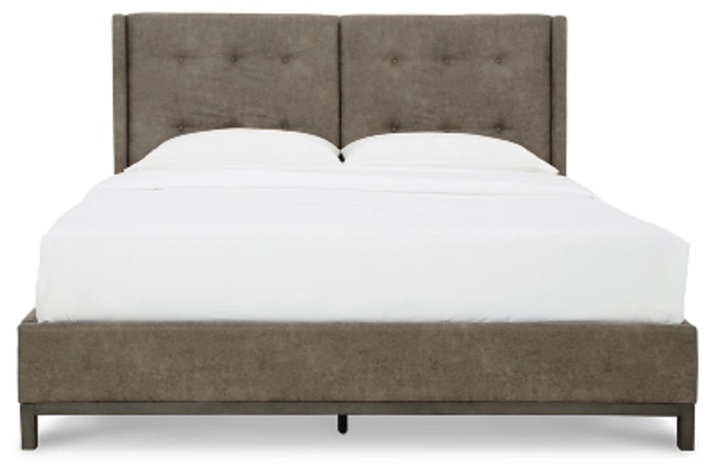 Signature Design by Ashley Wittland King Upholstered Panel Bed-Brown