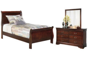 Signature Design by Ashley Alisdair Twin Sleigh Bed, Dresser and Mirror