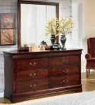Alisdair Full Sleigh Bed, Dresser, Mirror, Chest and Nightstand-Reddish Brown