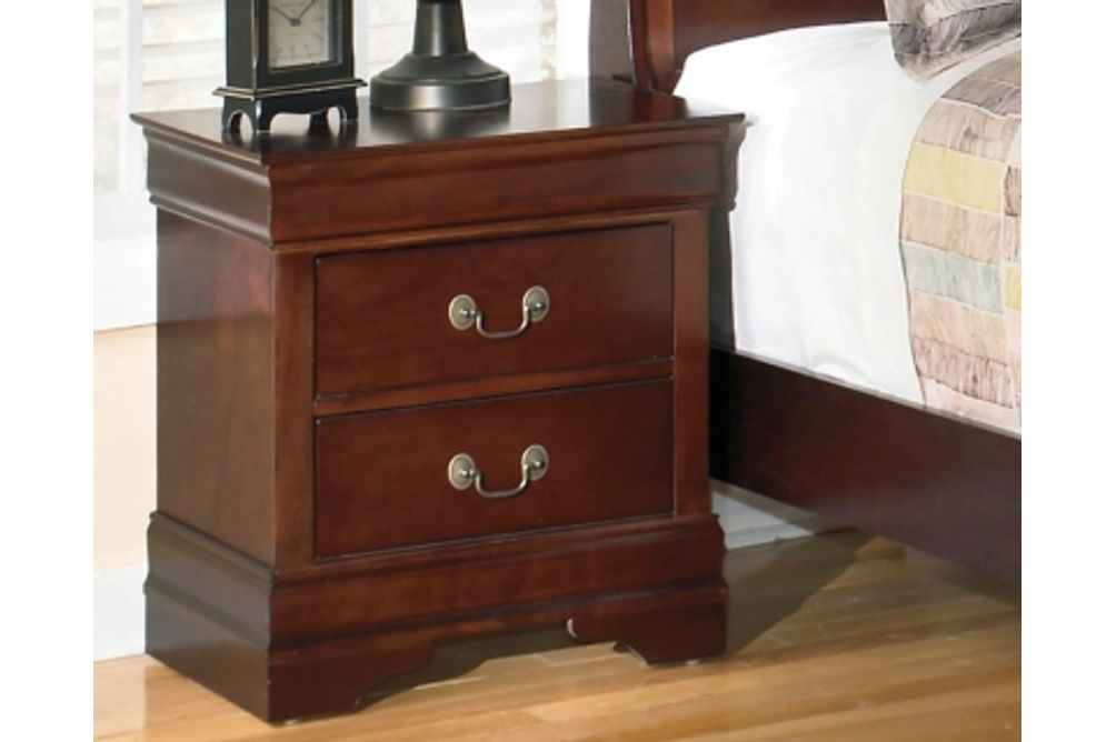 Alisdair Full Sleigh Bed, Dresser, Mirror, Chest and Nightstand-Reddish Brown