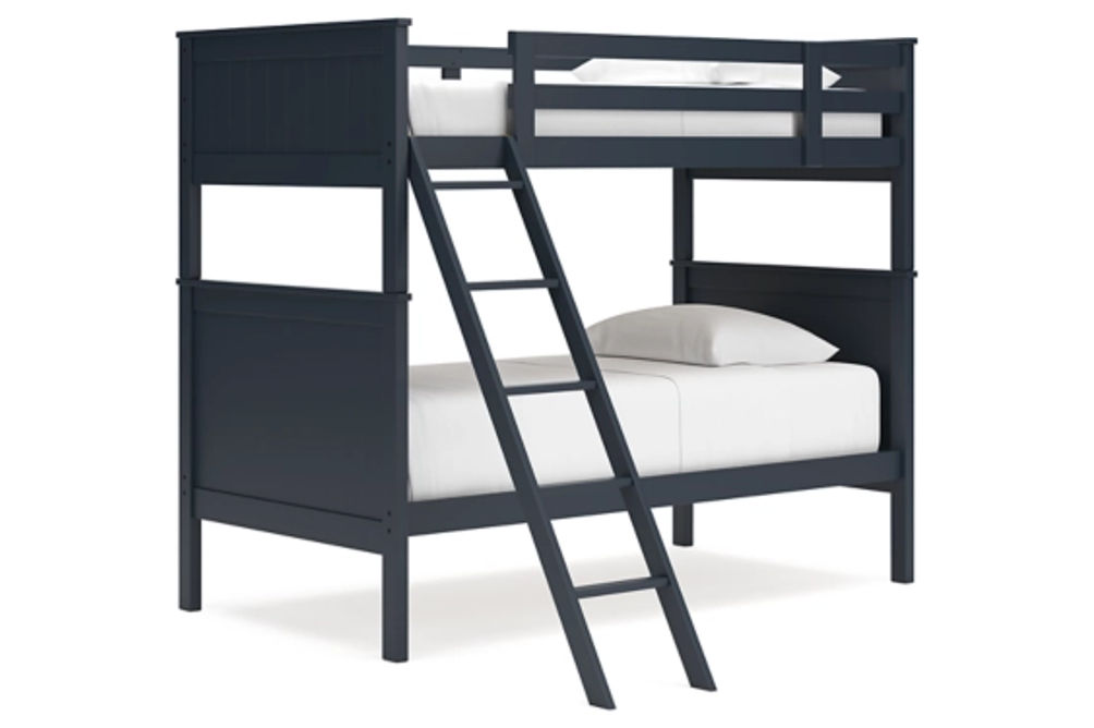 Signature Design by Ashley Nextonfort Twin over Twin Bunk Bed with Mattresses-