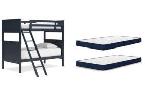 Signature Design by Ashley Nextonfort Twin over Twin Bunk Bed with Mattresses-
