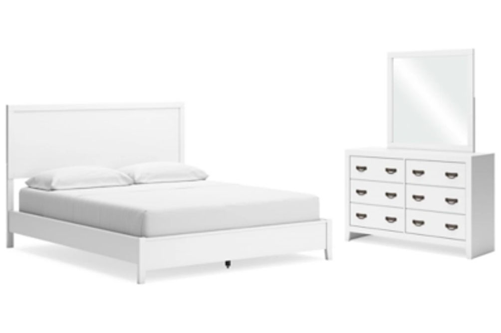 Binterglen California King Panel Bed, Dresser and Mirror-