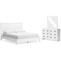 Binterglen California King Panel Bed, Dresser and Mirror-