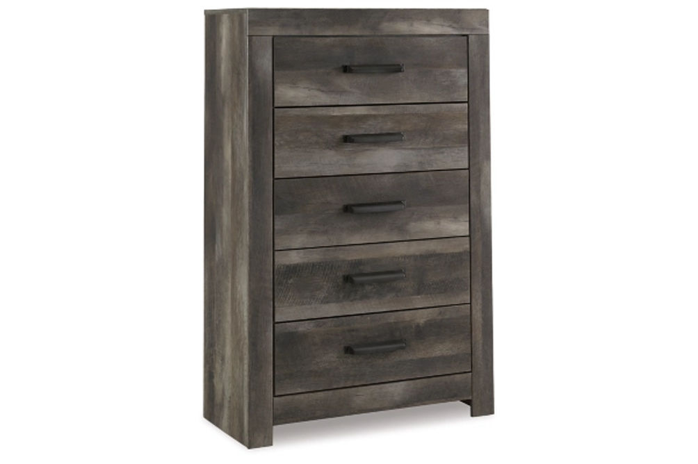 Wynnlow Queen Crossbuck Panel Bed, Chest and Nightstand-Gray