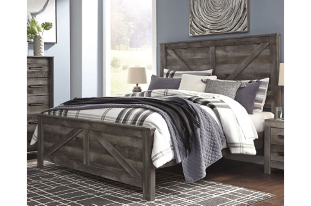 Signature Design by Ashley Wynnlow King Crossbuck Panel Bed-Gray