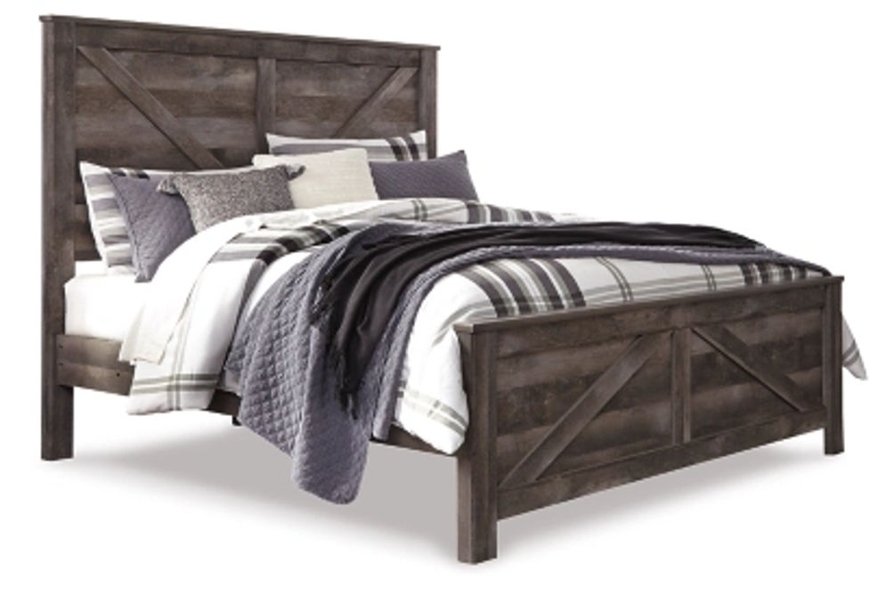 Signature Design by Ashley Wynnlow King Crossbuck Panel Bed-Gray