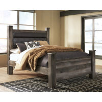 Signature Design by Ashley Wynnlow Queen Upholstered Poster Bed-Gray