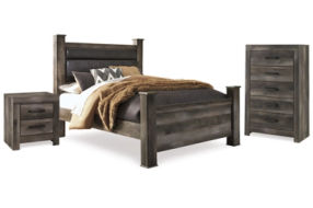 Signature Design by Ashley Wynnlow Queen Poster Bed, Chest and 2 Nightstands-G