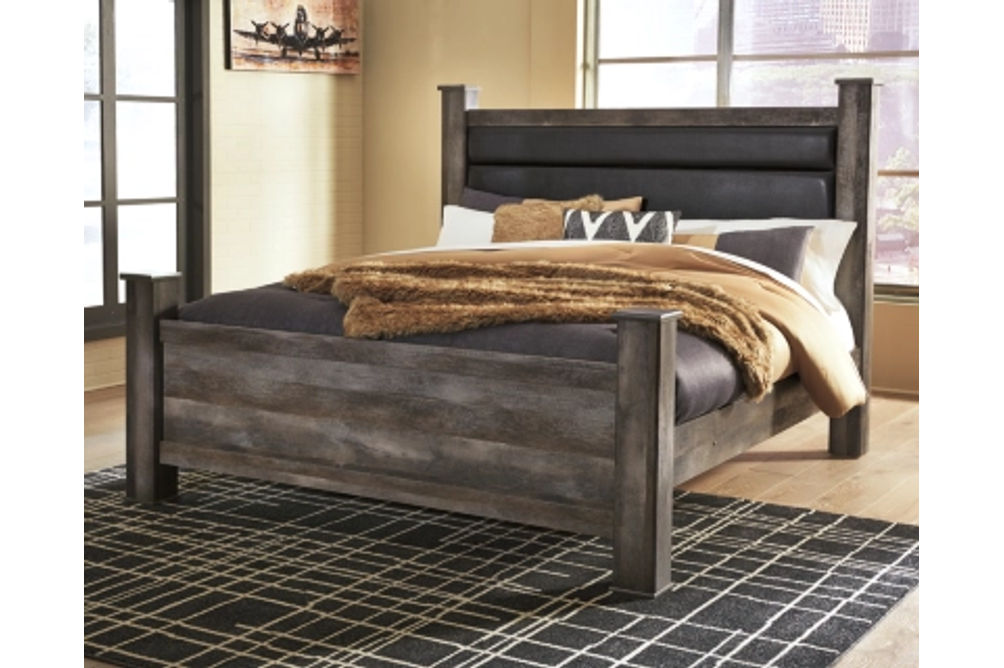 Signature Design by Ashley Wynnlow King Poster Bed-Gray