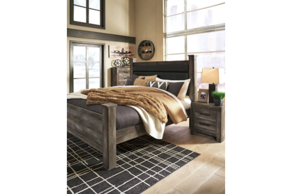 Signature Design by Ashley Wynnlow King Poster Bed-Gray