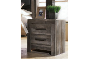 Wynnlow Queen Crossbuck Panel Bed, Dresser, Mirror, and Nightstand-Gray